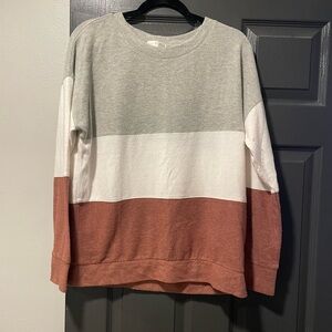 Nine Britton Tri-Tone Crewneck Sweater